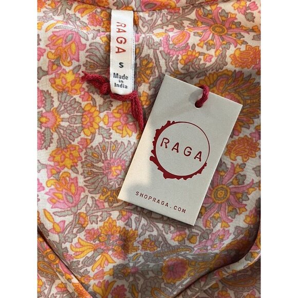 Anthropologie Raga Smocked Blouse Long Sleeves V-neck Floral Casual small Boho - Picture 8 of 9